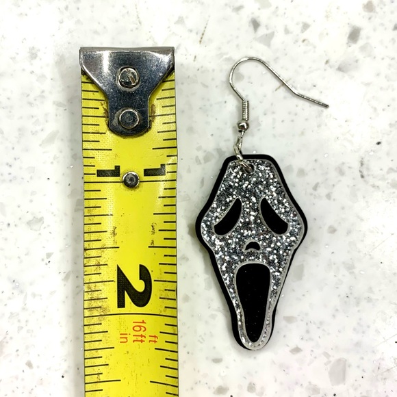 Horror Skull Earrings Ghost Scream Halloween - Picture 4 of 4